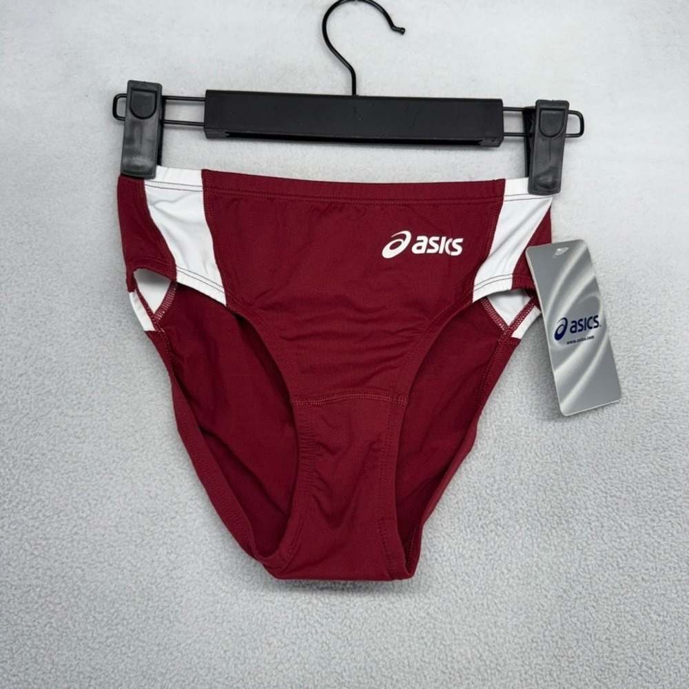 Asics Banner Brief Women's XS Red Burgundy Track Field Competition Running NEW